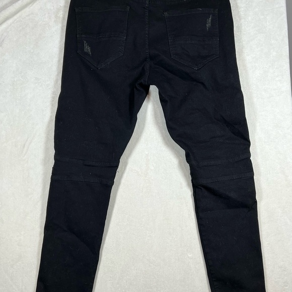 AMIRI 36W 30L Mx2 Bandana Knee Black Denim Jeans Distressed Authentic Denim C25 - Picture 11 of 14